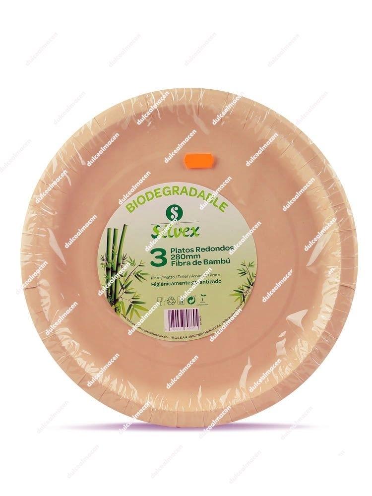 Silvex plato bambu redondo 28 cm 3 uds