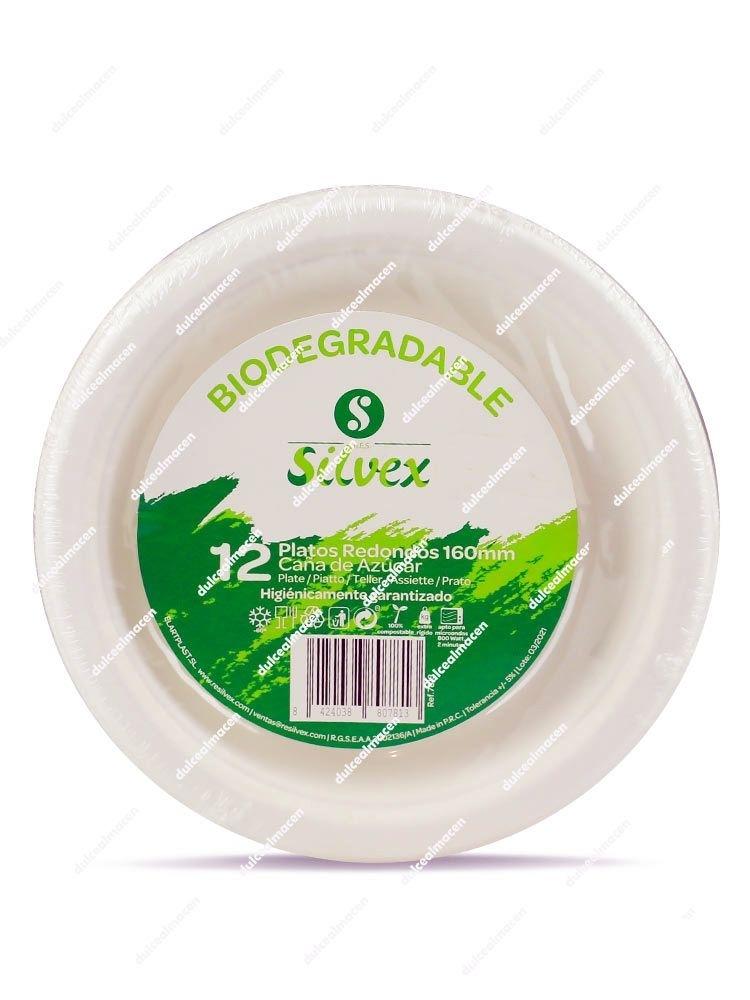Silvex plato bio redondo 16 cm 12 uds
