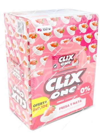 Clix Chicles Fresa-Nata Sin Azúcar 150 uds
