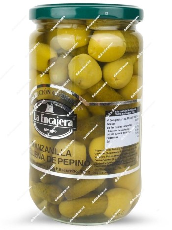 La Encajera Aceituna Manzanilla Rellena Pepinilo 780 gr.
