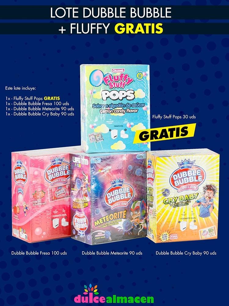 Lote Dubble Bubble Fluffy Pops 3 + 1 Gratis