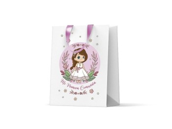 Mi primera comunión bolsa papel niña lentejuelas