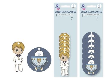 Mi primera comunión etiquetas colgantes niños 6 und