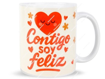 Taza Regalo Contigo Soy Feliz