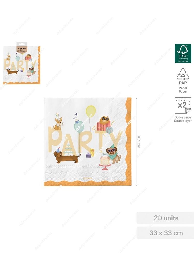 Oh Yeah! Servilletas Perritos 33 x 33 cm