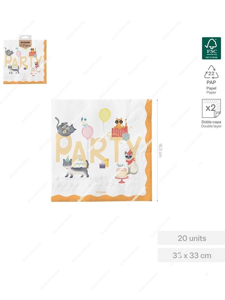 Oh Yeah! Servilletas Gatitos 33 x 33 cm