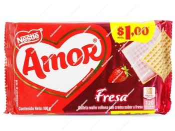 Amor Wafer Fresa 100gr